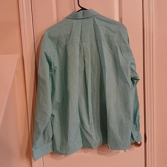 Cinch men's turquoise geometric print long-sleeve button-down western shirt Sz L - Picture 4 of 4